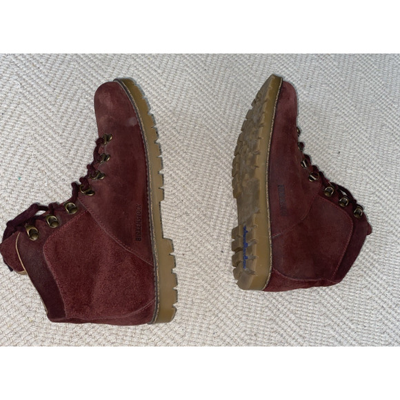Birkenstock Jackson Hiker Boots EU 42 L Women US 11 Burgundy Oiled Suede Lace - Picture 5 of 9
